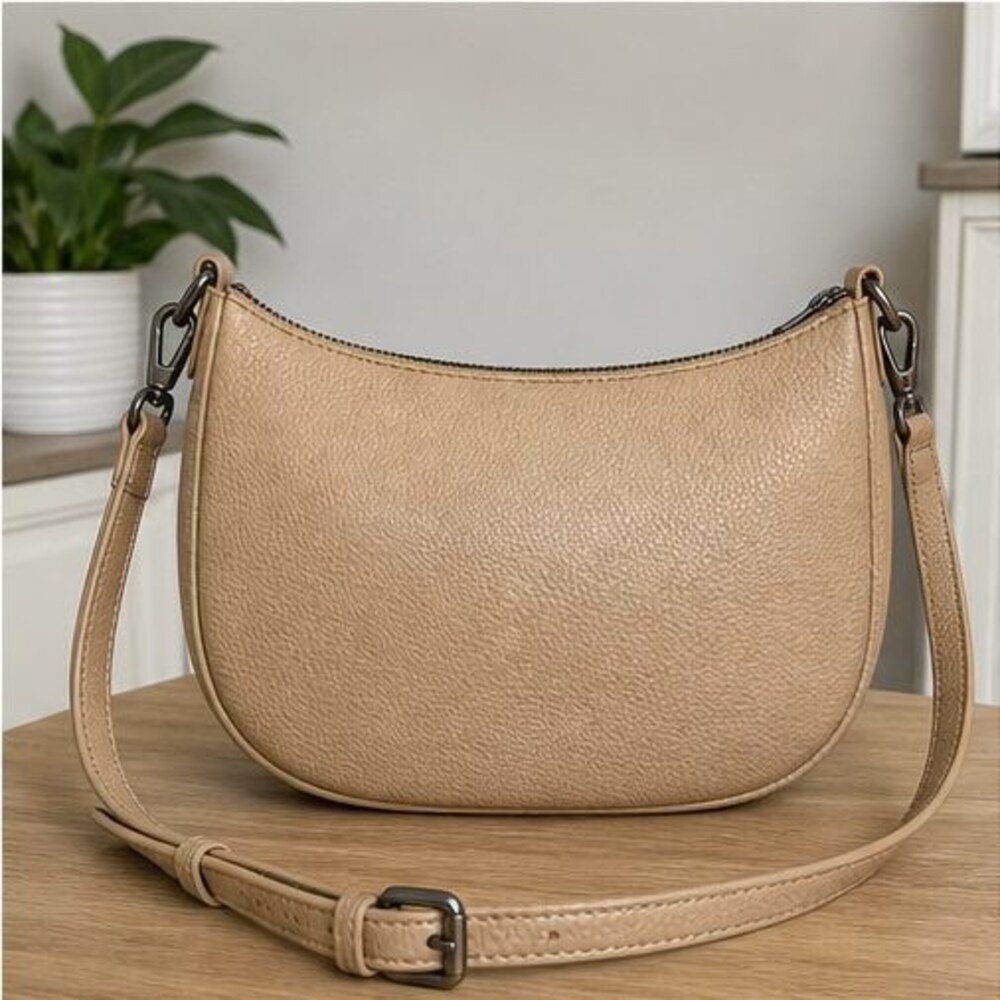 Cognac Saffiano Crossbody Bag